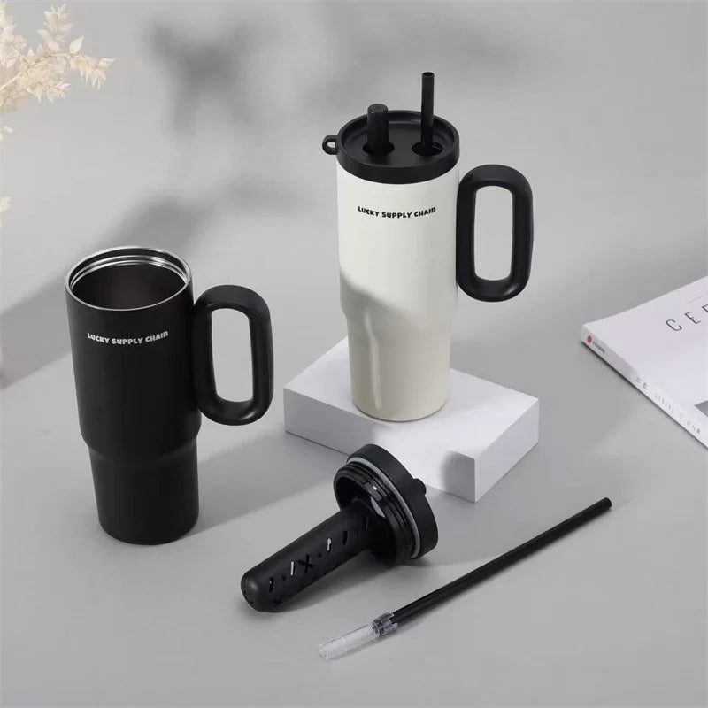 750Ml Stainless Steel Thermos Double-Layer Insulation Cold and Hot Stanleycup Fathers Day Gifts Camping and Travel Thermal Mug