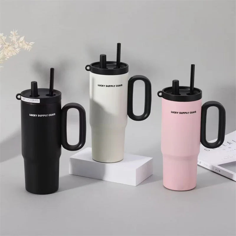 750Ml Stainless Steel Thermos Double-Layer Insulation Cold and Hot Stanleycup Fathers Day Gifts Camping and Travel Thermal Mug