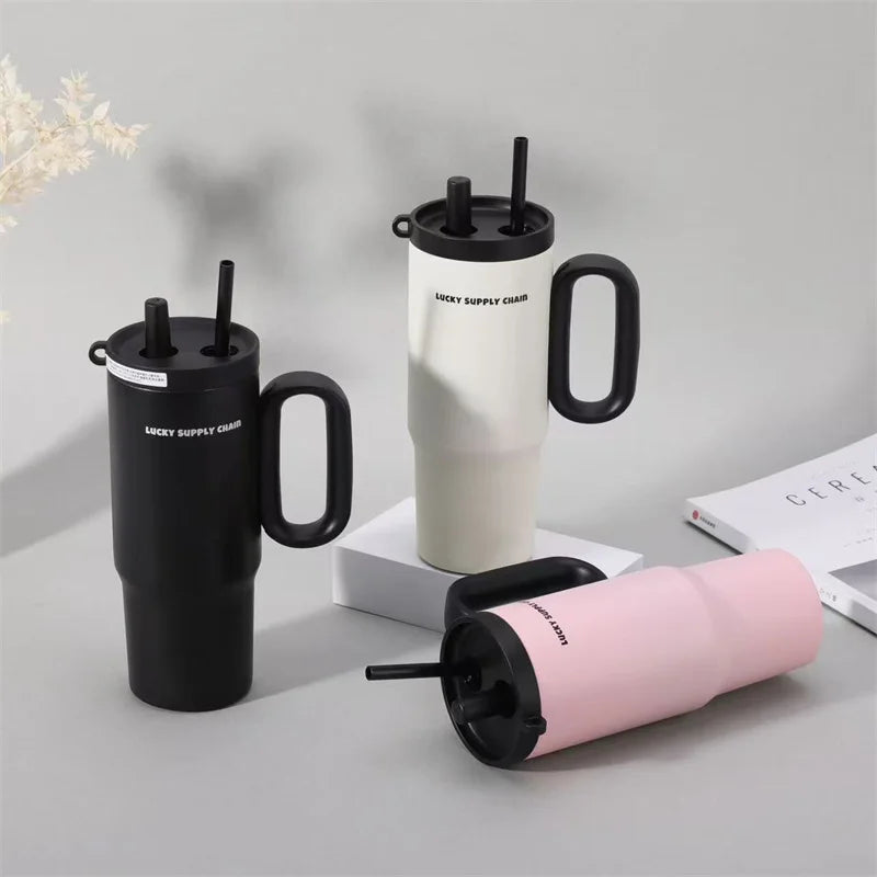 750Ml Stainless Steel Thermos Double-Layer Insulation Cold and Hot Stanleycup Fathers Day Gifts Camping and Travel Thermal Mug